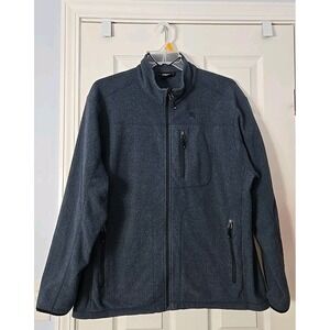 Solaris Jacket Men's XL Gray Fleece Full Zip Mock Neck Pockets Outdoors Casual
